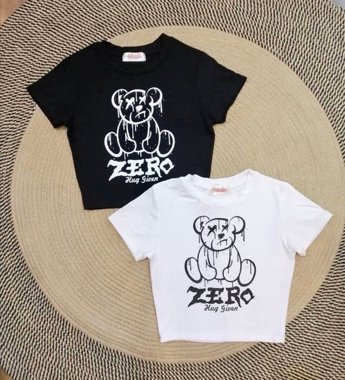 Basic Print Crop T-shirts